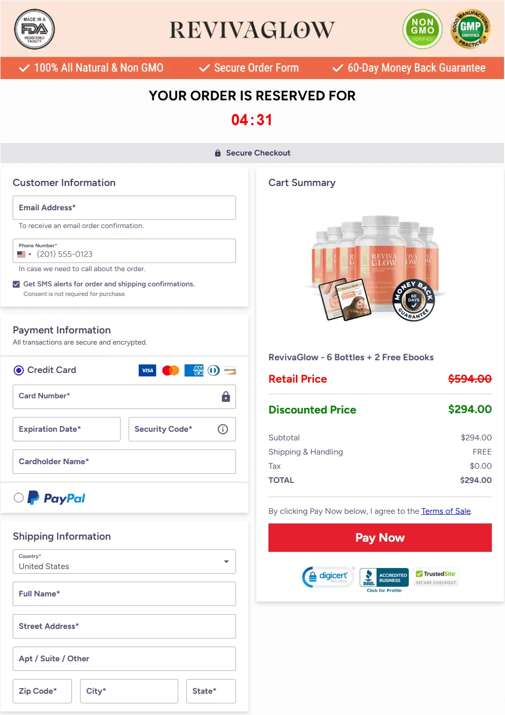 revivaglow buy page